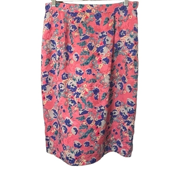 FLORA KUNG SILK SKIRT SIZE 14 VINTAGE - Picture 1 of 7
